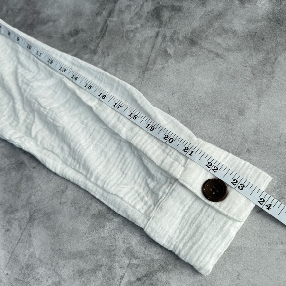 Beachlunchlounge Nox Crinkle Gauze Tie Front Button‎ Up Shirt White XS Casual - Picture 11 of 13